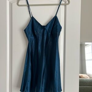 Elegant Blue Slip Dress